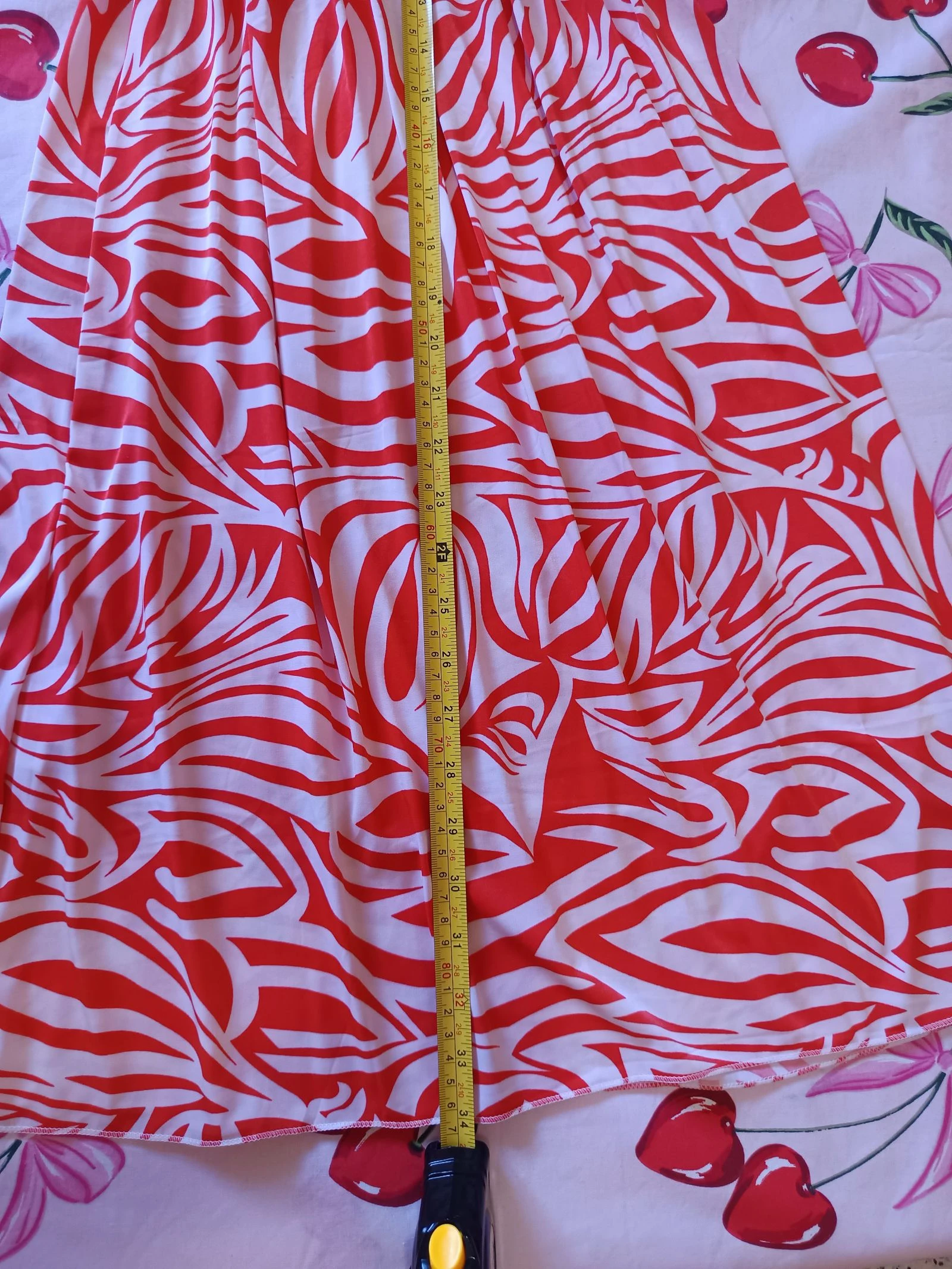 Jurk midi honingraat zebra oranje / Robe froncée zèbre orange / Smocked zebra dress – photo 5